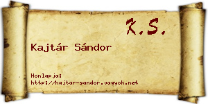 Kajtár Sándor névjegykártya